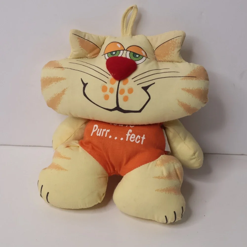 Vintage‎ Russ Berrie Arthur Cat Plush Orange Purrfect Tabby Stuffed Animal 3106